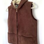 VTG Lauren Ralph Lauren Womens Hooded Faux Suede Detailed Sherpa Lined Vest PS Brown Size undefined Photo 2