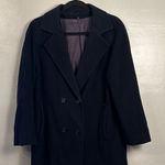 Vintage Dickins & Jones Cashmere and Wool Pea Coat Size 12 Navy Blue One Photo 0
