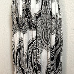 White House | Black Market  Paisley Black White Pleated Maxi‎ Skirt SIZE 8 Photo 0