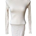 Free People Beach Ivory/Cream Around The Town Ribbed Dress, Sz M Photo 0