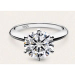 Boutique 2 Carat Platinum Solitaire Simulated Diamond‎ Engagement Wedding Ring, Size 10 Photo 3