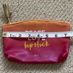 Ipsy Cosmetic Case Peace Love Lipstick Ombre Bag Red Orange 5” x 7.5” Like New Photo 3