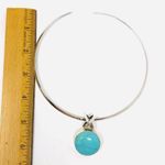Sterling Silver torque necklace with  turquoise pendant Photo 10