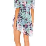 Lovers + Friends NWT Cala Asymmetric Floral Mini Dress Blue XXS (Oversized) Photo 1