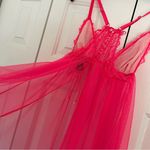 Victoria's Secret Victoria’s Secret Neon Pink Sheer Lace Babydoll Slip Sz Medium Intimates Photo 11