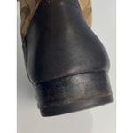 Coach Chrissi Riding Boots 7.5B Black Leather Brown Signature Logo Tall Boots Photo 10