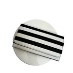 Kut From The Kloth  Black White Striped Slimfold Wallet Vegan Leather NEW Photo 2
