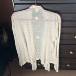 Max Mara  open front cardigan ivory ribbed drape front Medium flax linen Photo 4