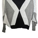 Joan Vass  Studio Womens Sz S Rabbit Hair Blend Grey Geometric Sweater Pullover Photo 2