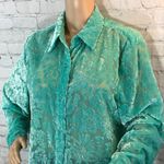 Vintage c.l.o.t.h.e.s. Burnout Velvet Jacket/Top Green Size undefined Photo 1