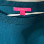 Lilly Pulitzer Cobo Boatneck Sweater L/S Pullover Teal Pockets 3/4 Sleeves XS Photo 5