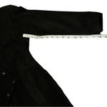 Vintage Betmani Black Suede Leather Long Dolman Sleeve Snap Front Deep C Dress M Size 6 Photo 5