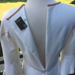 Ivory Flare Bow Sleeve Midi Dress White Size 6 Photo 3