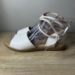 Mexico En La Piel Huarache Sandals White Floral Tooled Strappy Lace Up Womens 8 Photo 3