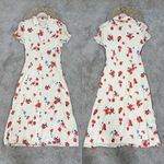 Reformation Women’s Sheila Floral-print Georgette Midi Shirt Dress Ecru Size 2 Photo 3