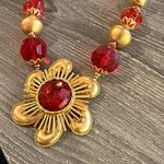 Robert Rose Necklace Art Deco Dress Clip Sarah Cov Earrings Vintage Jewelry Red Photo 2
