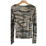 Aeropostale  Long Sleeve Top Womens Size M Camo Distressed Round Neck Ruched Photo 8