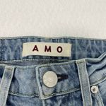 AMO Cropped Distressed Raw Hem Skinny Jeans Stretch Denim Light Wash size 25 Photo 8