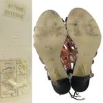 River Island Strappy Caged Mixed Print Heels Black Coral Tan Women’s 7 US | 5 UK Photo 11