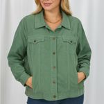 Source Unknown Caribbean Joe Sage Green Corduroy Button-up Women's Jacket (1013) Photo 0