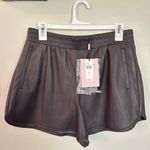Avec Les Filles NWT  Anthropologie Perforated Faux leather Brown Pull On Shorts Photo 1