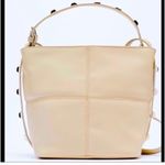 ZARA  ivory off white cream bag with gold stud detail Photo 3