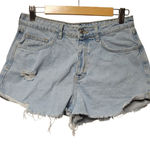 Forever 21 Cut Off Denim Shorts Button Fly High Rise Light Wash Festival 70s Retro Size 29 Photo 0