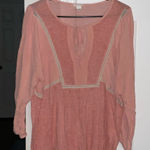 Caslon  Blush Pink Blouse with Lace Trim Photo 0