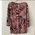 Leith Ladies Purple Floral Tunic Mini Dress Flare Sleeves XS Photo 4