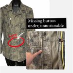 Rebecca Taylor  Digital Print Snakeskin Olive Military Jacket Size XS Photo 7