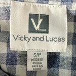 Vicky & Lucas Gingham Peter Pan Collar Doll Core Tiered Ruffle Mini Dress Small Blue Photo 6