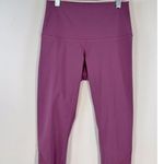 Lululemon  Women Leggings Purple Wunder Under Crop Scallop Pull On Stretch Size 6 Photo 3