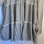 Free People  Tiered Trapeze Zip-Up Hoodie Swearer Gray  Women’s Size Small Photo 4