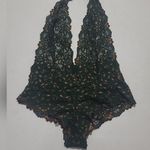 Frederick's of Hollywood NWT  Size Medium Jessica Lace Teddy Green And Gold Photo 4