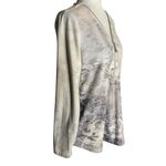 Soft Surroundings  Fleece Half Zip Sweater XS Beige Floral Long Sleeve V Neck Photo 4