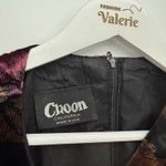 Choon California Vintage Velour Floral Black Long Dress Formal Size Medium Photo 5