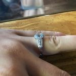Natural Aquamarine Sterling Silver Halo Ring Size 8 Blue Photo 1