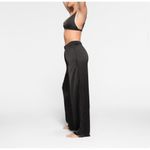 SKIMS  Sporty Satin Straight Leg Pull On Lounge Pant Black Size‎ M Photo 2