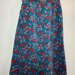 Vintage 80s Pykettes Skirt Corduroy 100% Cotton turquoise red gray floral 8 M Blue Size 12 Photo 3