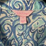 Lilly Pulitzer Women's Size 8 Blue Fish Cruiser Long Sleeve Button Up Shirt Photo 4