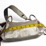 2000s Y2K Kathy Van Zeeland Mcbling Goth Silver Grey shoulder hobo hand bag purse w/ charm O Photo 0