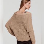 Free People Baja Laguna Coast Pullover Open Crochet Knit Sweater Tan Size Medium Photo 6