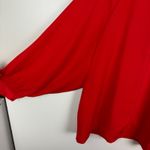 J.Crew Red Blouse Large Long Sleeve Keyhole Office Holiday Workwear Romantic Photo 1