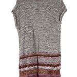 Chico's NWT Knit Cardigan Womens S Tan Pink Striped Open Neutral Boho Artisan Photo 3