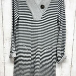 Soft Surroundings Dress Women Size XS Gray Black Stripe V-Neck Long Sleeve Midi Photo 0