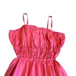 Intermix Cynthia Smocked Dress Pink Open Back Fit N Flare Bow Size Medium NWT Photo 4