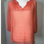 Old Navy Women’s Semi Sheer Coral Orange Blouse XS Photo 2