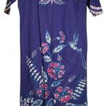 Vintage Bette of Jamaica Floral Purple Pink Blue White Kimono Dress 100% Cotton‎ Size M Photo 1
