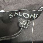 SALONI Silk Georgette Elegant Black Floral Dress Size 6 NWT Red Photo 5