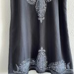 Free People  Black Sleeveless Tunic Dress Silver Sequins Embroidered Scoop Neck 2 Photo 3